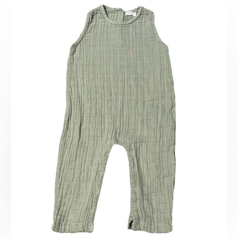 Jamie Kay green organic cotton gauze romper 3 years girls